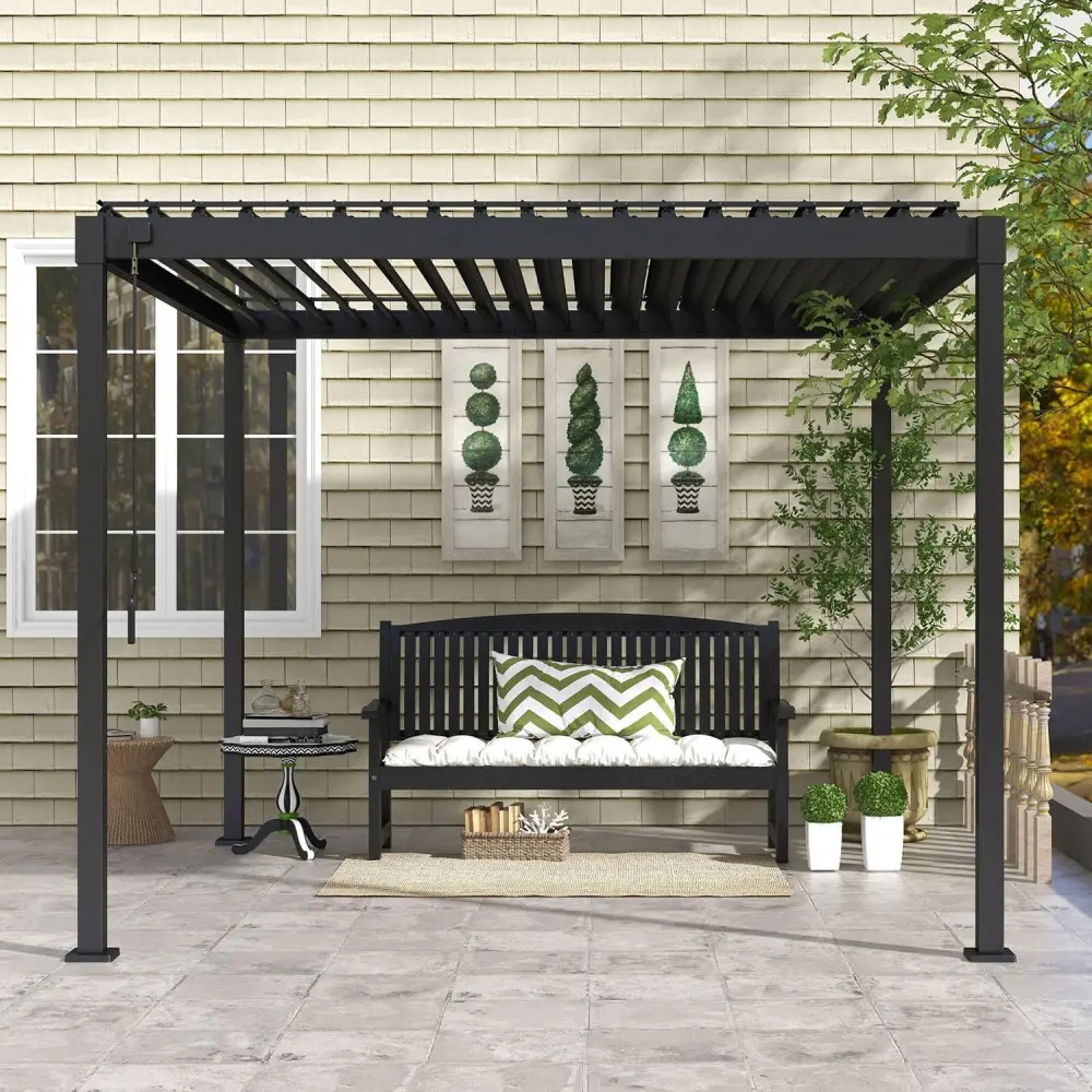 High-End Aluminum Louvered Pergola System – Customizable Outdoor Gazebo Solution (4).jpg